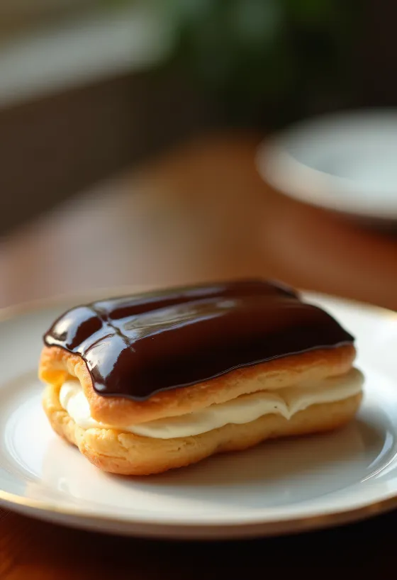 Keto csokoládés eclair fánk fényes csokimázzal