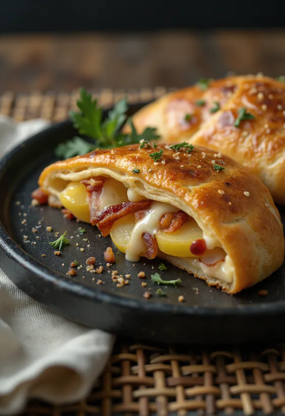 Frissen sült krumplis-baconös calzone