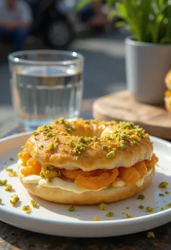 Frissen sült narancsvirágos-pisztáciás bagel