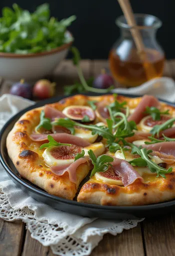 Frissen sült fügés és prosciuttós pizza