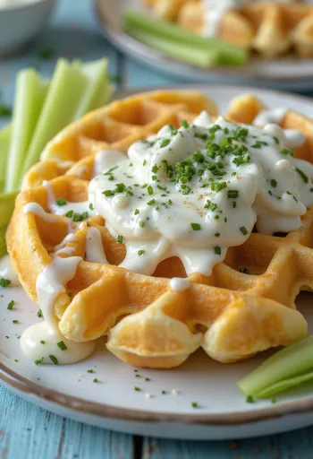 Ranch öntetes gofri fokhagymával és friss zöldfűszerekkel