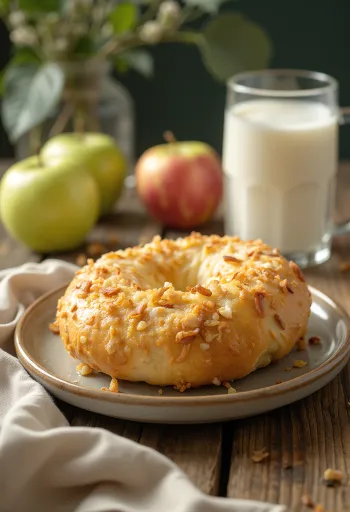 Frissen sült zöldalmás-kókuszos bagel