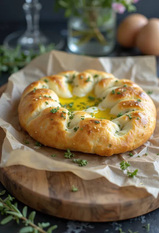 Alacsony szénhidráttartalmú focaccia tálalva