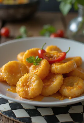Bammy fűszeres változatban, tejföllel és korianderrel tálalva
