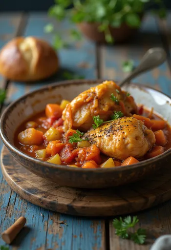 Cacciatore sárgarépával és zellerrel, frissen tálalva