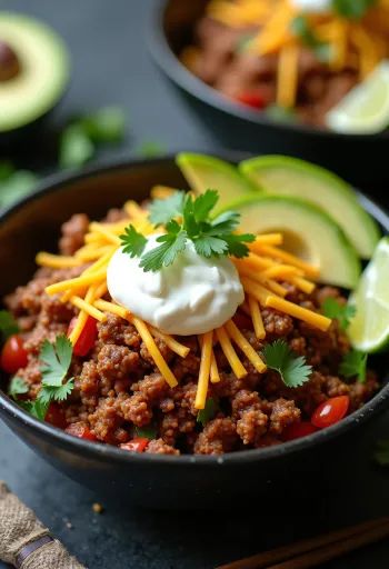 Keto taco tál avokádóval