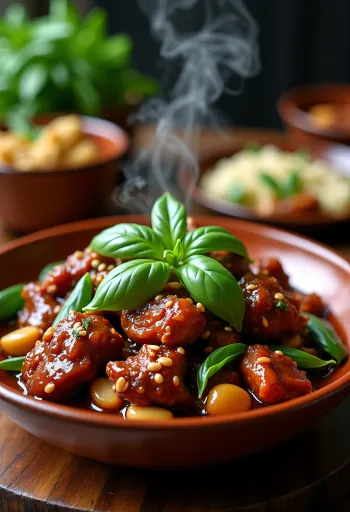 Keto tajvani három poharas csirke friss bazsalikommal