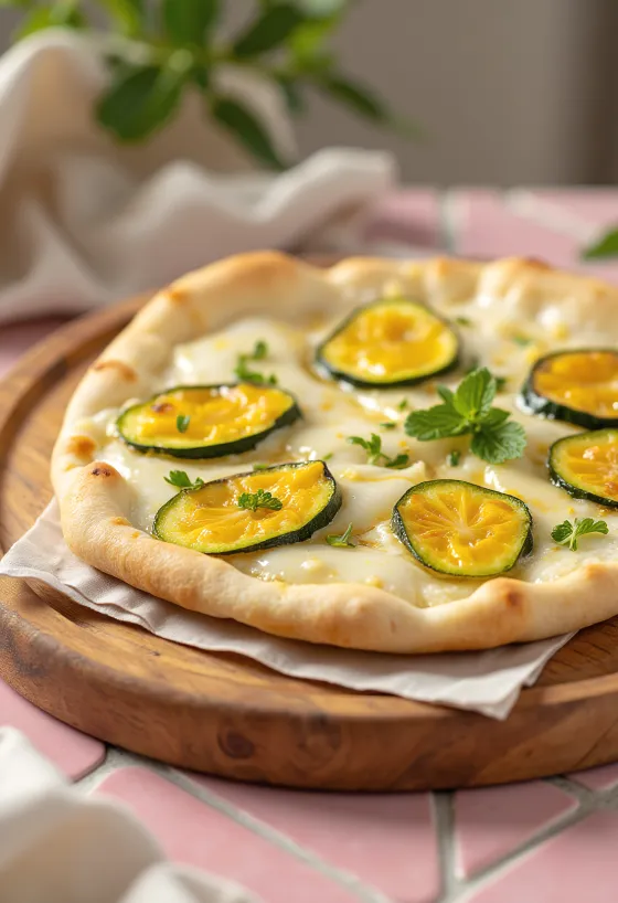 Pizza ai Fiori di Zucca cukkinivirágokkal és ricottával