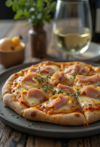 Pizza alla Messinese tonhallal és hagymával