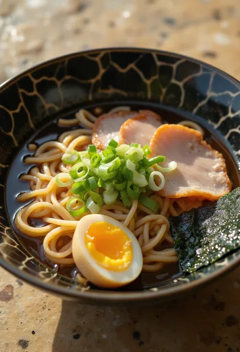 Asahikawa ramen halas és sertéses alaplével, chashu hússal és tojással