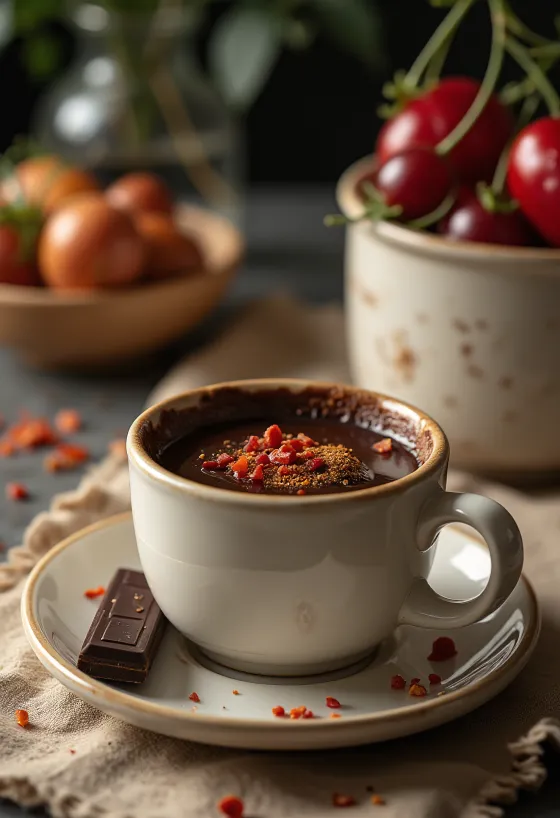 Chilis-csokoládés panna cotta pohárban