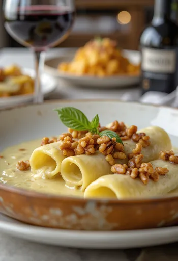 Gorgonzolás és pirított diós cannelloni frissen sütve