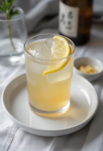 Japán szaké-alapú cider pohárban tálalva
