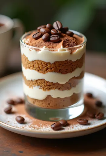 Keto kávés tiramisu rétegek üvegpohárban