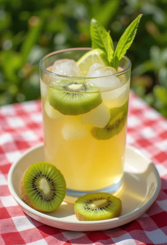 Kiwis jeges cider frissen tálalva