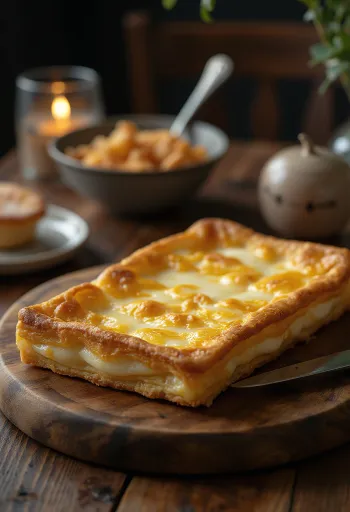 Plăcintă túróval, egy friss túrós pite pihentetett tésztával