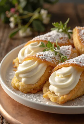 Vaníliás cannoli tálalva