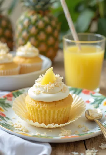 Ananászos cupcake tálalva