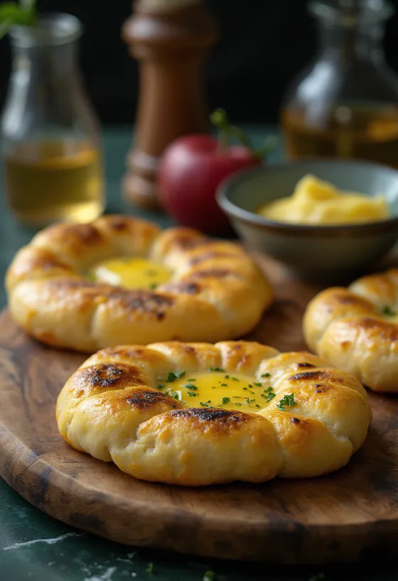 Bolo do Caco petrezselyemmel tálalva