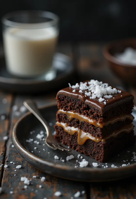 Karamellás-csokoládés torta elegáns tálalásban