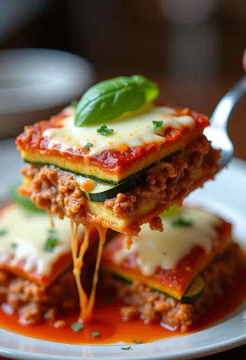 Keto cukkinis lasagne szelet