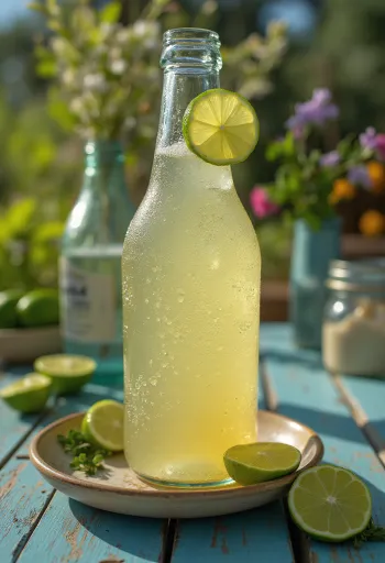 Mexikói lime-os cider pohárban lime szeletekkel