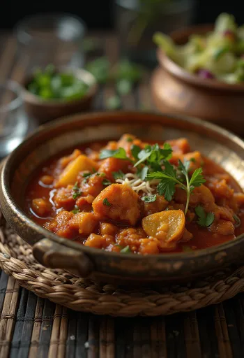 Rogan Josh ratan jot-tal, fűszeres szószban tálalva