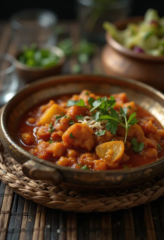 Rogan Josh ratan jot-tal, fűszeres szószban tálalva