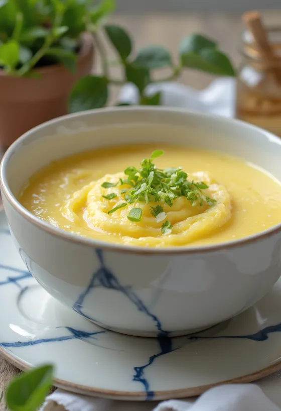 Chawanmushi lime-mal tálalva, szezámmaggal és friss zöldhagymával