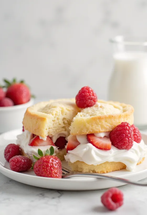 Egyszerű tejszínes torta tálalva