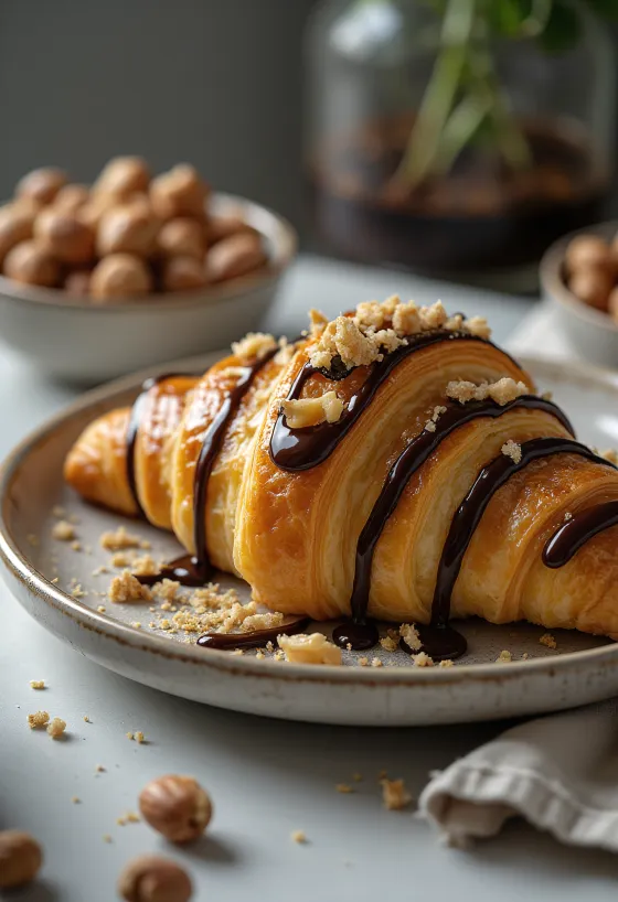 Ferrero Rocher croissant tálalva