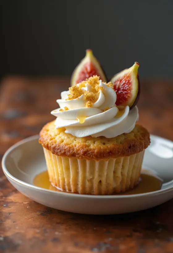 Frissen sült fügés cupcake