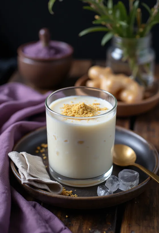 Gyömbéres lassi, friss joghurttal és gyömbérrel