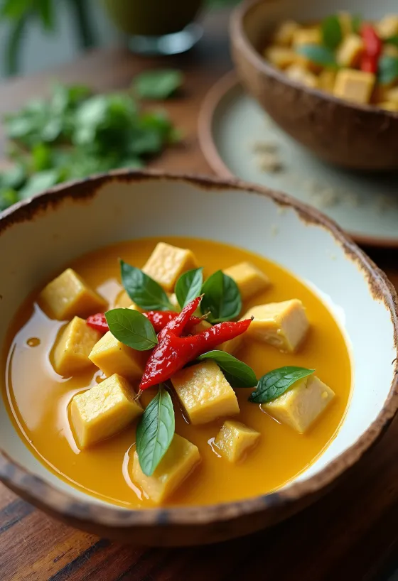 Keto maldív tonhal curry tálban