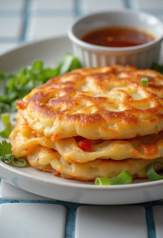 Kimchi Jeon, koreai kimchis palacsinta friss tálalásban
