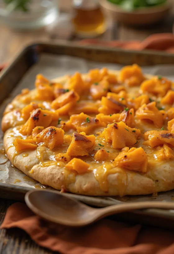Mézes-fahéjas édesburgonyás focaccia tálalva