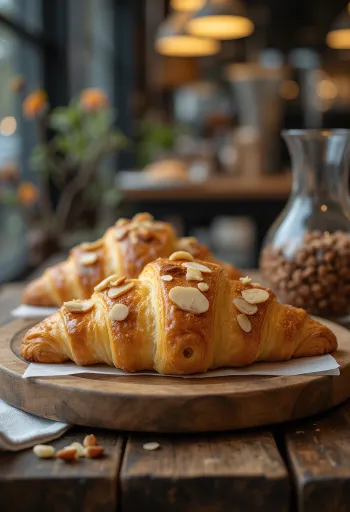 Frissen sült német marcipános croissant