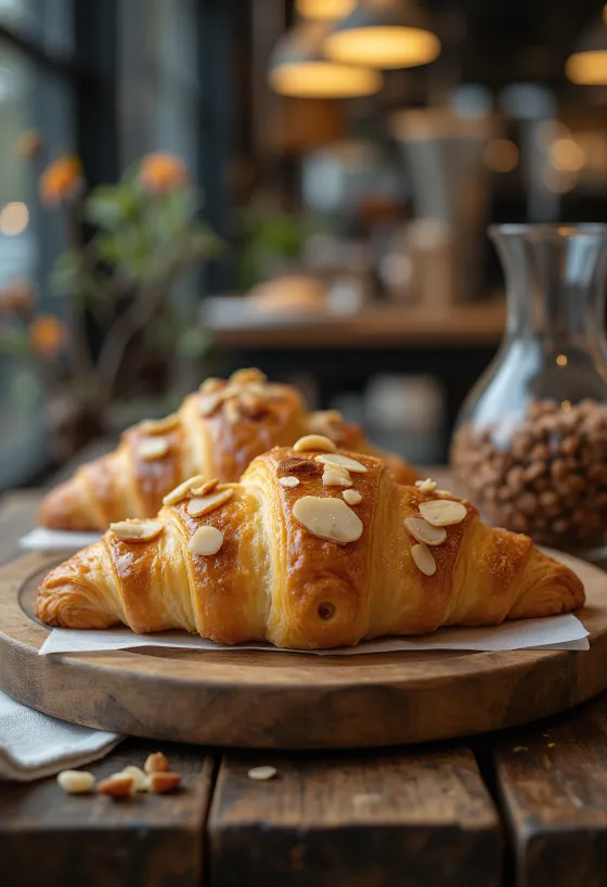 Frissen sült német marcipános croissant