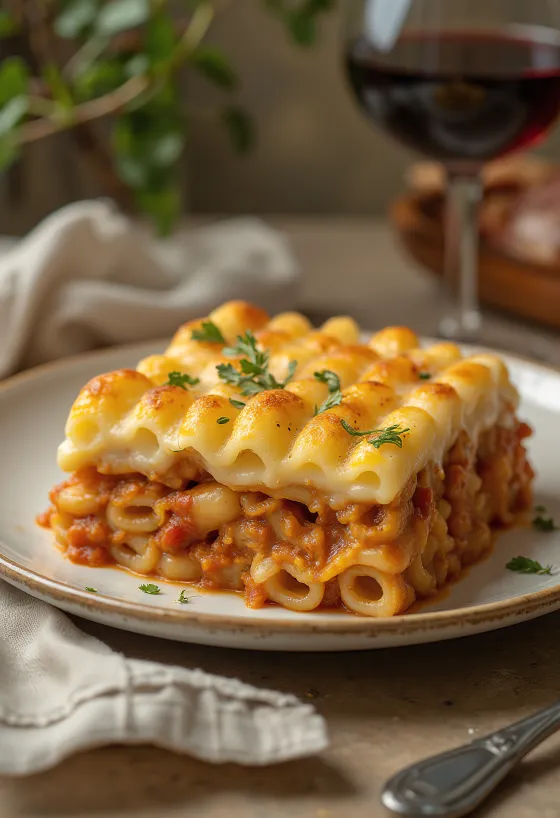 Pastitsio tálalva