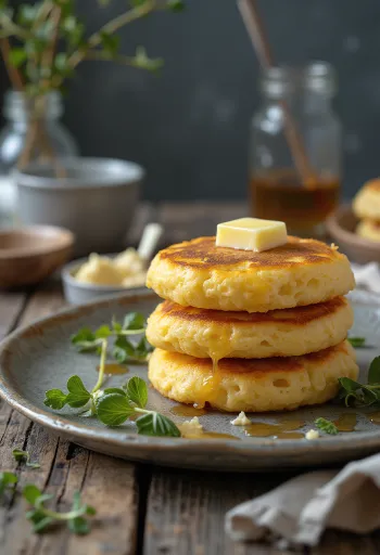 Pikelet brit és ausztrál palacsinta tálalva