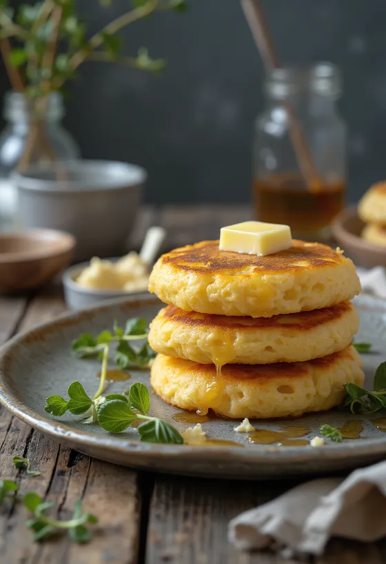 Pikelet brit és ausztrál palacsinta tálalva