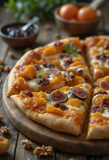 Aszalt gyümölcsös pizza mascarponéval és dióval