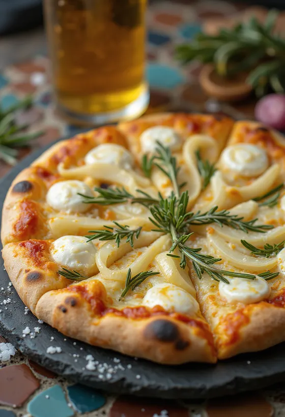 Pizza al Rosmarino friss rozmaringgal és sajttal