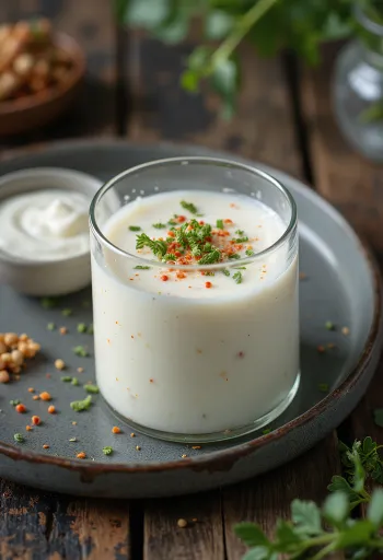 Probiotikus paprikás-túrós kefir frissen tálalva