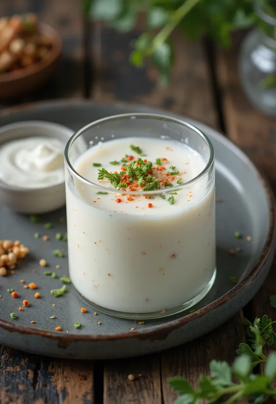 Probiotikus paprikás-túrós kefir frissen tálalva