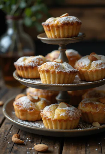 Mini Bakewell tartok mandulával és málnalekvárral