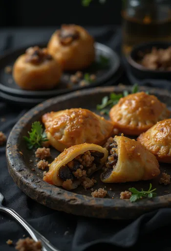 Coxinha gombával, ropogós gombás túróval töltött brazil étel