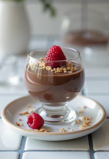 Cukormentes csokoládés panna cotta tálalva