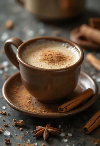 Fahéjas chai fűszerekkel és tejhabbal