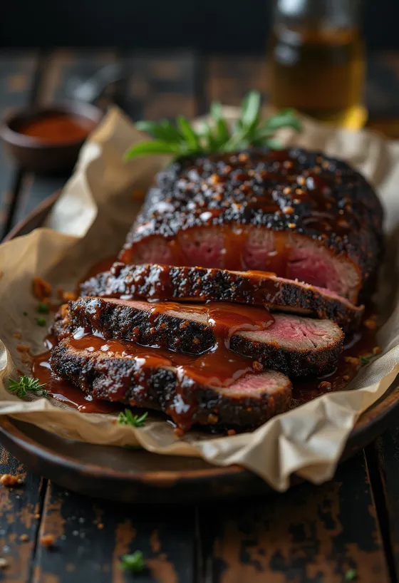 Füstölt BBQ marhahús barna cukros szósszal